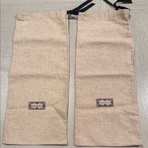 Gucci Tan Dust Bags with Black Ties